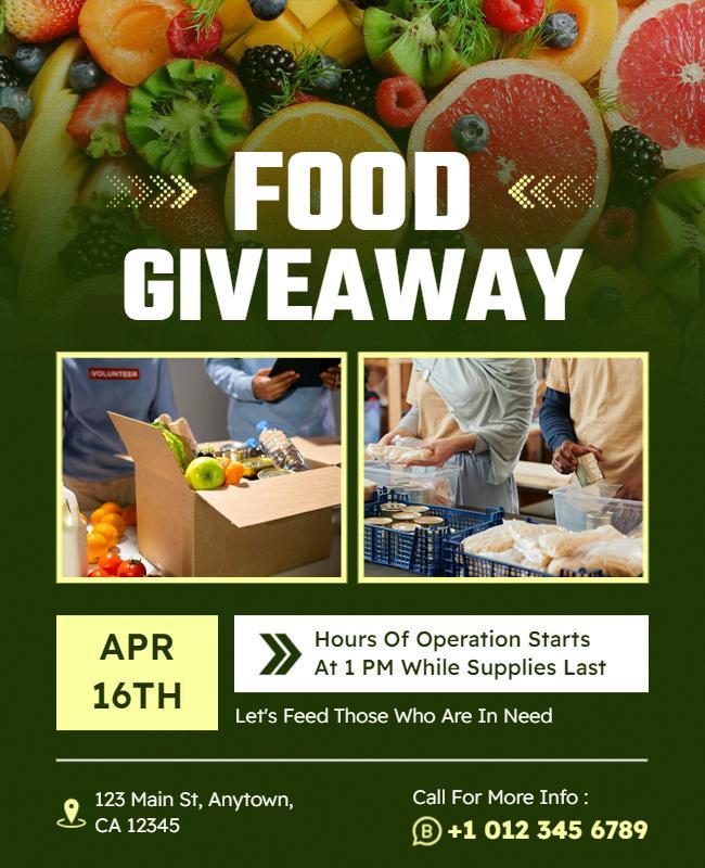 Community Food Giveaway Event Flyer Template