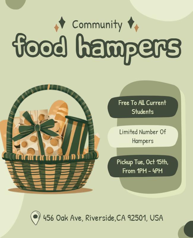 Community Food Hamper Distribution Flyer Template