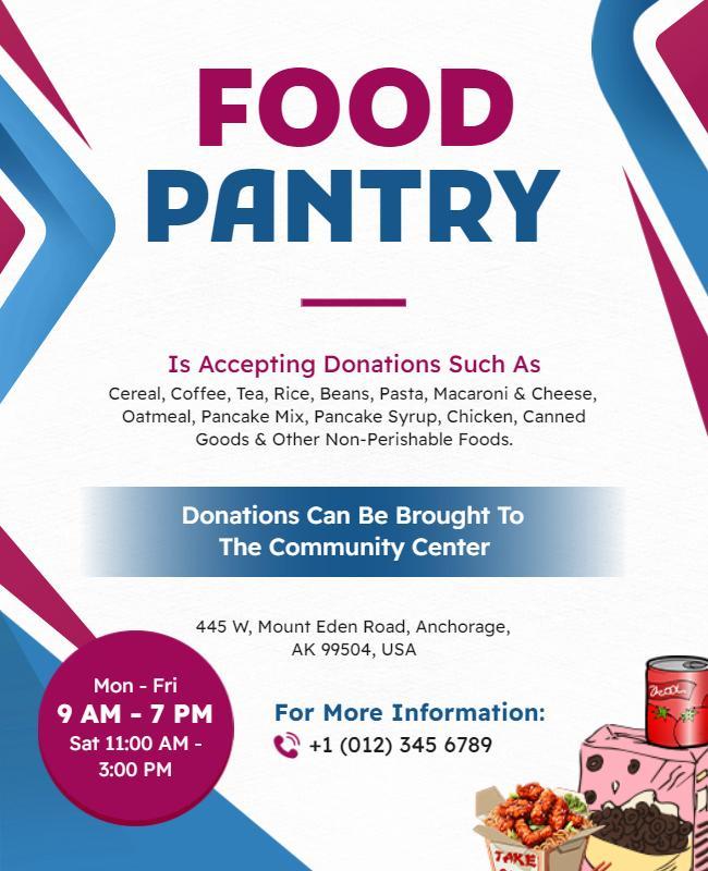 Community Food Pantry Donation Drive Flyer Template