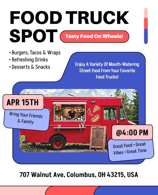 Community Food Truck Spot Poster Template