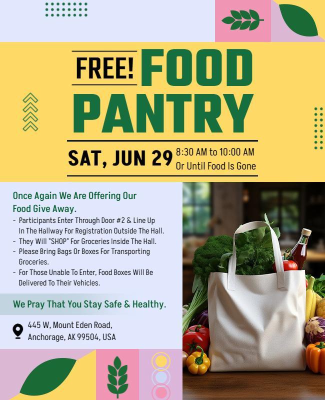 Community Free Food Pantry Event Flyer Template