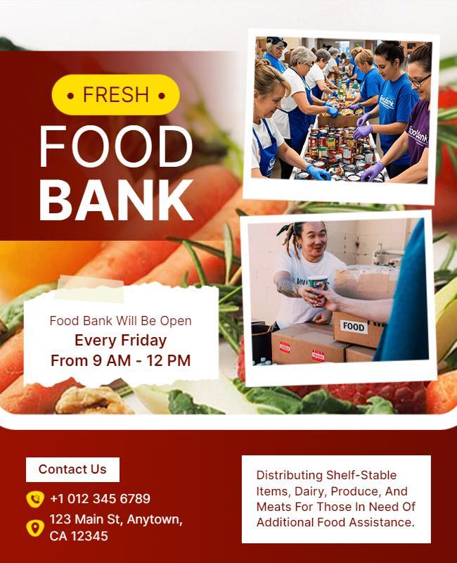 Community Fresh Food Bank Service Flyer Template