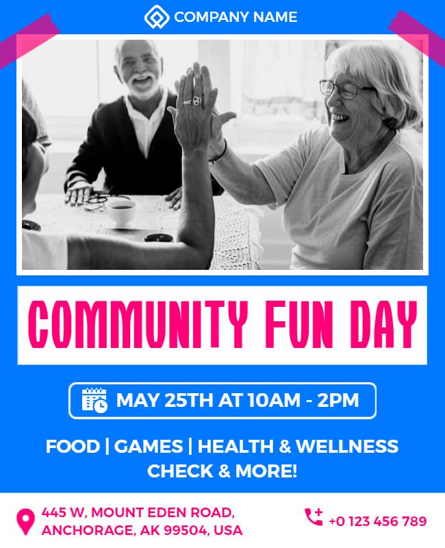 Community Fun Day Event Flyer Template