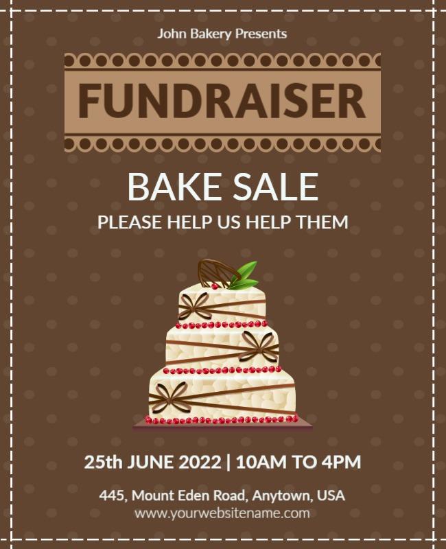 Community Fundraiser Bake Sale Flyer Template