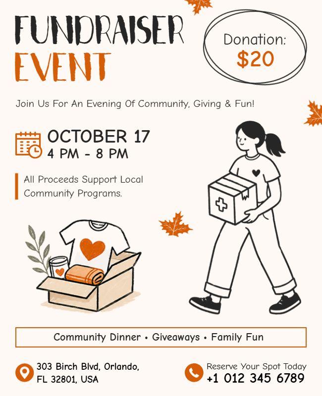 Community Fundraiser Charity Event Flyer Template