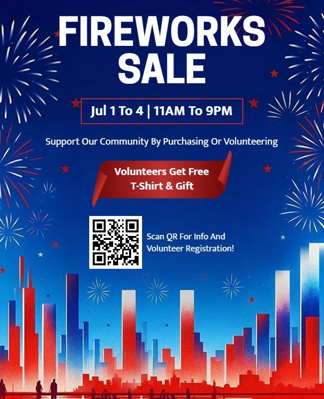 Community Fundraiser Fireworks Sale Flyer Template