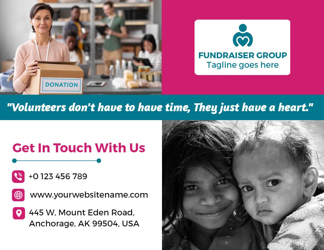Community Fundraising Event Support and Donation Brochure Template