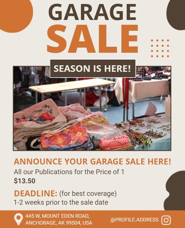 Community Garage Sale Announcement Flyer Template