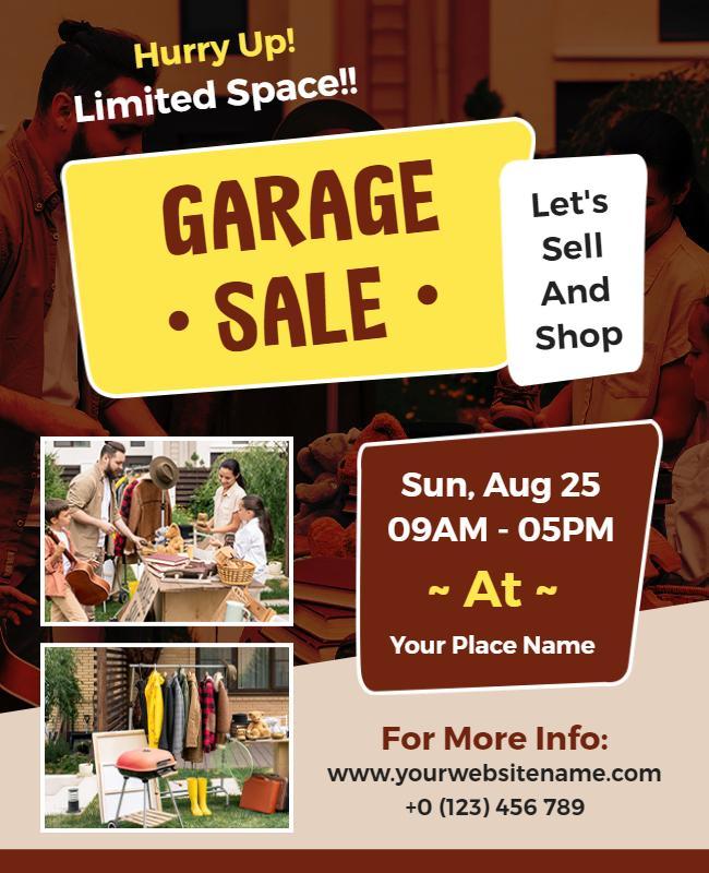 Fun Yellow Themed Garage Sale Flyer Template