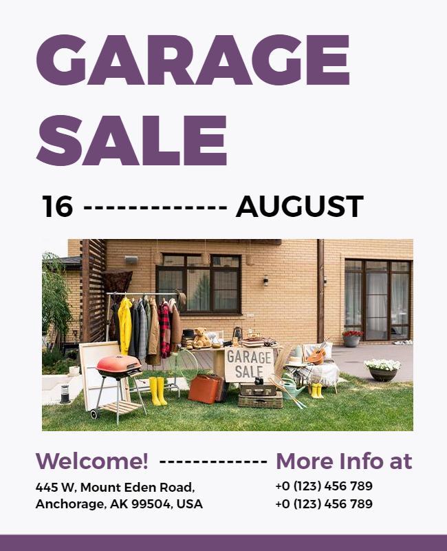 Clean Modern Home Garage Sale Event Flyer Template