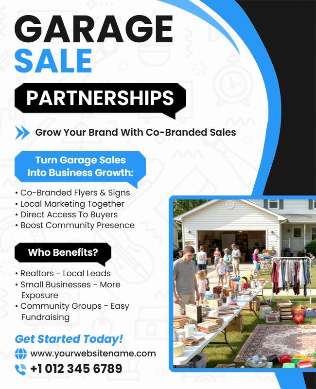 Community Garage Sale Partnership Flyer Template
