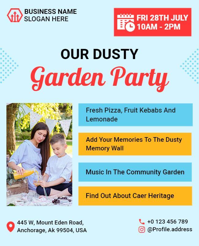 Community Garden Party Event Flyer Template