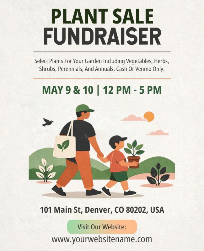 Community Garden Plant Sale Fundraiser Flyer Template