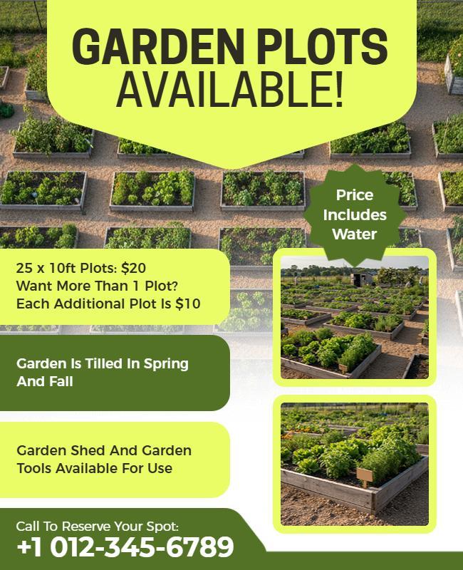 Community Garden Plot Rental Flyer Template