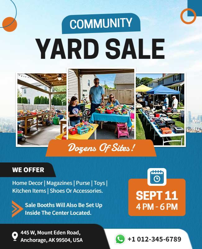 Community Gathering Yard Sale Event Flyer Template