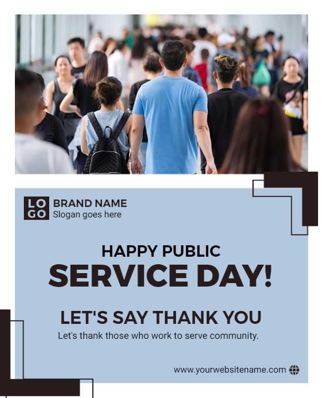Community Gratitude Celebration for Public Service Day Poster Template