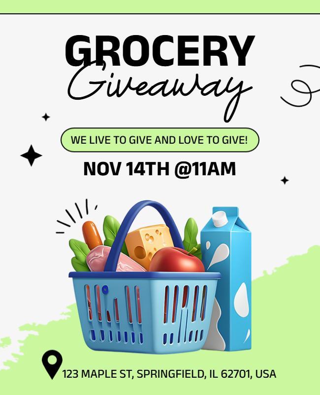Community Grocery Giveaway Event Flyer Template