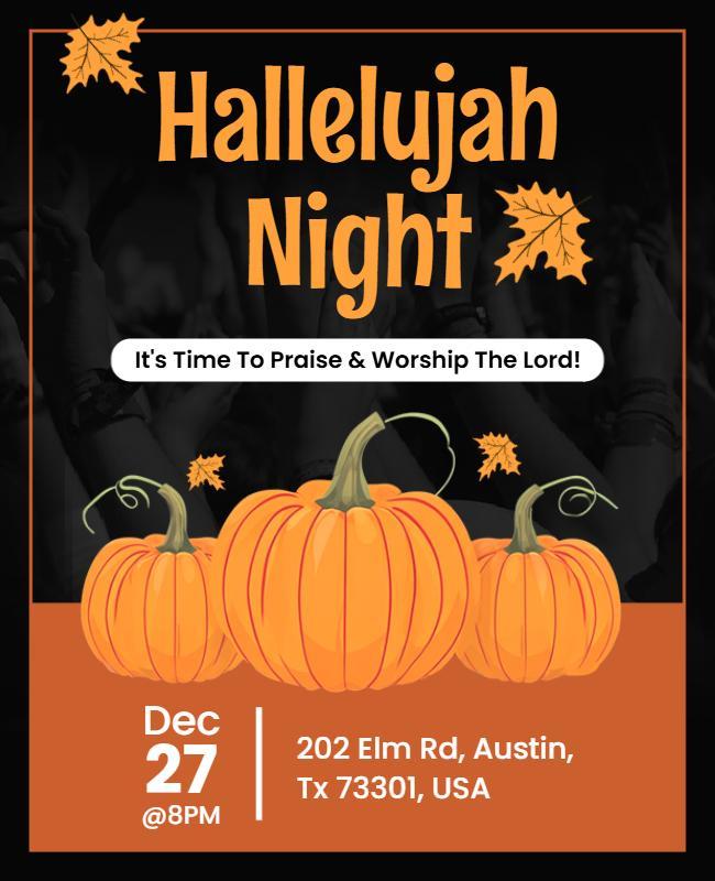 Community Hallelujah Night Worship Flyer Template