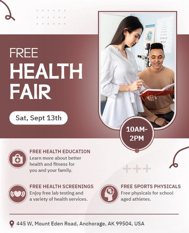 Modern White Health Fair Community Engagement Flyer Template