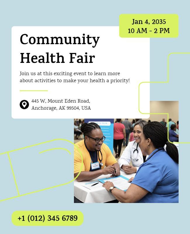 Community Health Fair Event Flyer Template