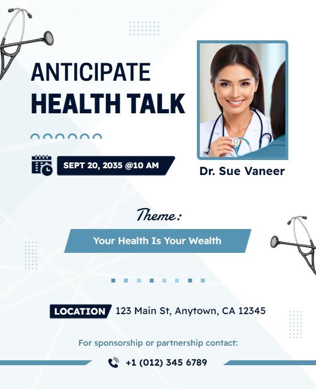 Community Health Talk Event Flyer Template