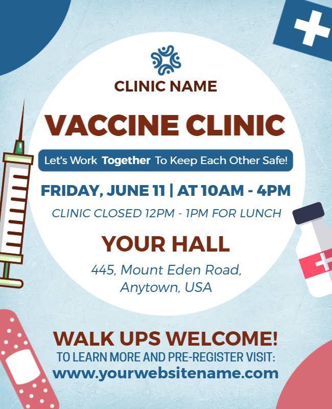 Community Health Vaccine Clinic Flyer Template