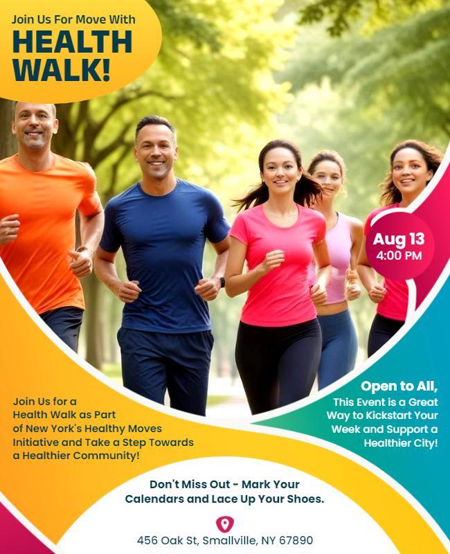 Community Health Walk Event Flyer Template