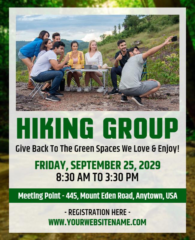 Community Hiking Adventure Event Flyer Template