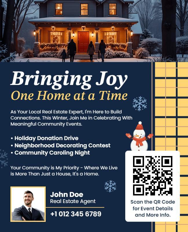 Community Holiday Events Real Estate Flyer Template
