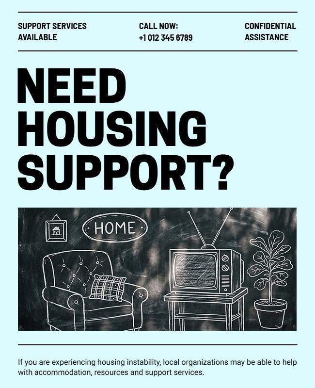 Community Housing Support Poster Template
