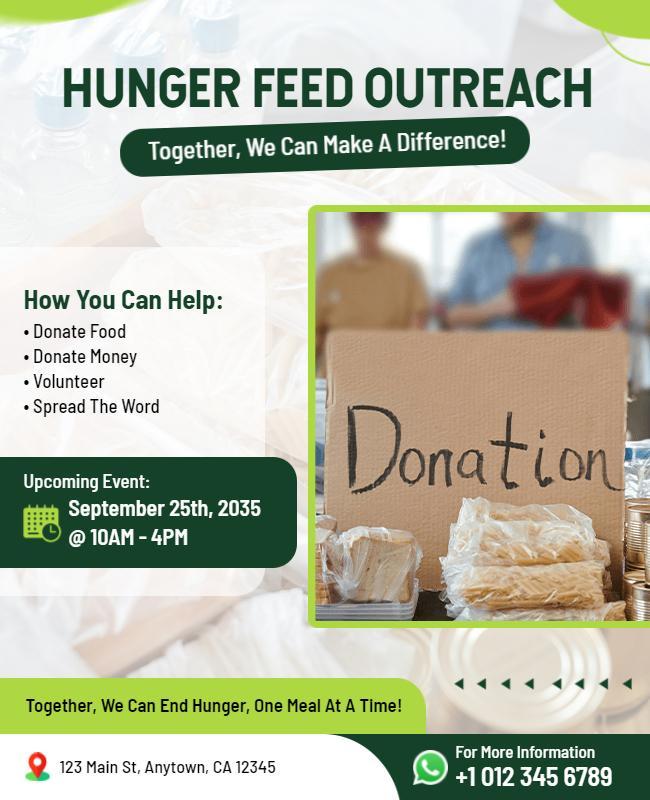 Community Hunger Outreach Donation Event Flyer Template