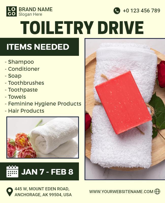 Community Hygiene Items Donation Drive Flyer Template