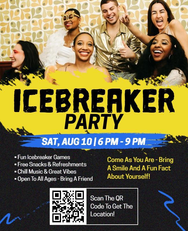 Community Icebreaker Party Flyer Template