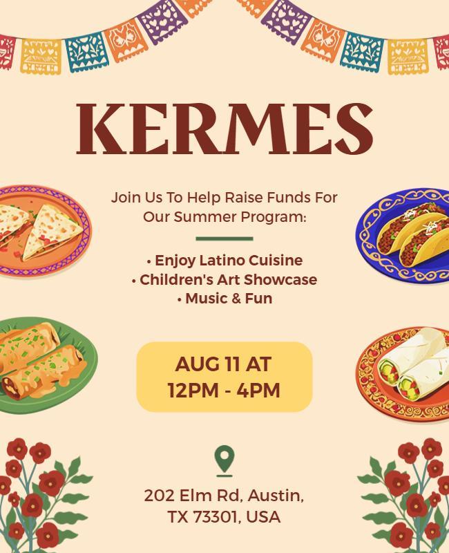 Community Kermes Event Invitation Flyer Template