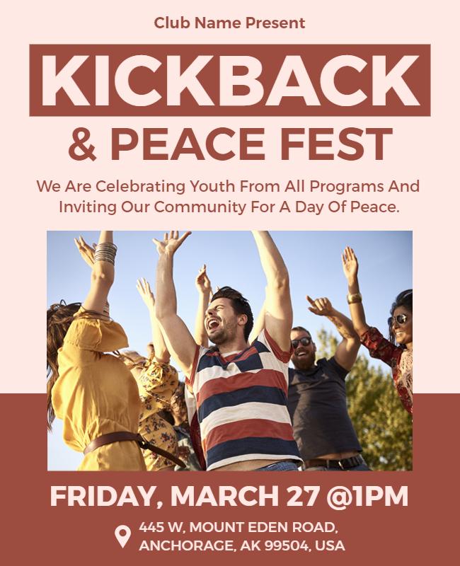 Community Kickback and Peace Fest Flyer Template