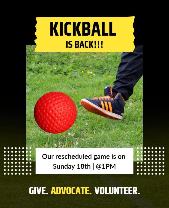 Community Kickball Event Announcement Flyer Template