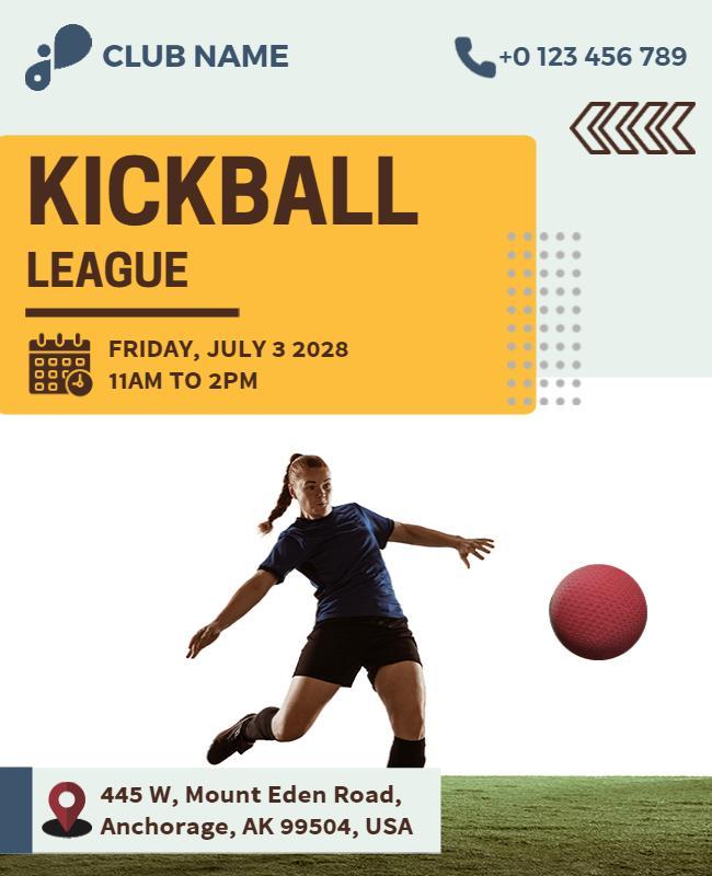 Community Kickball League Event Flyer Template