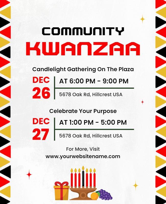 Community Kwanzaa Celebration Gathering Flyer Template