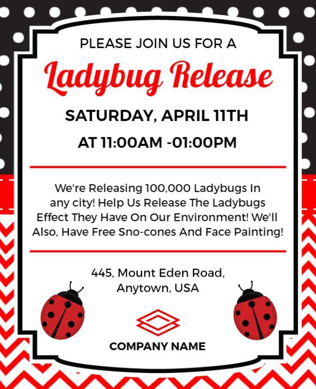 Community Ladybug Release Event Flyer Template