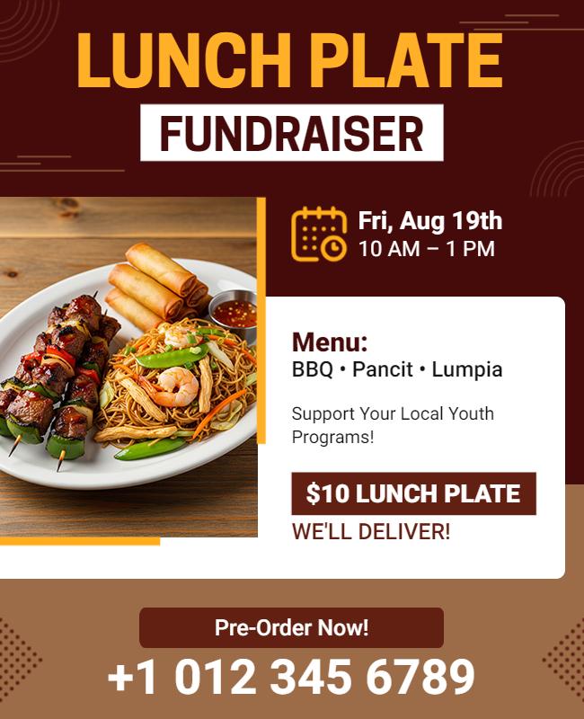 Community Lunch Plate Fundraiser Flyer Template