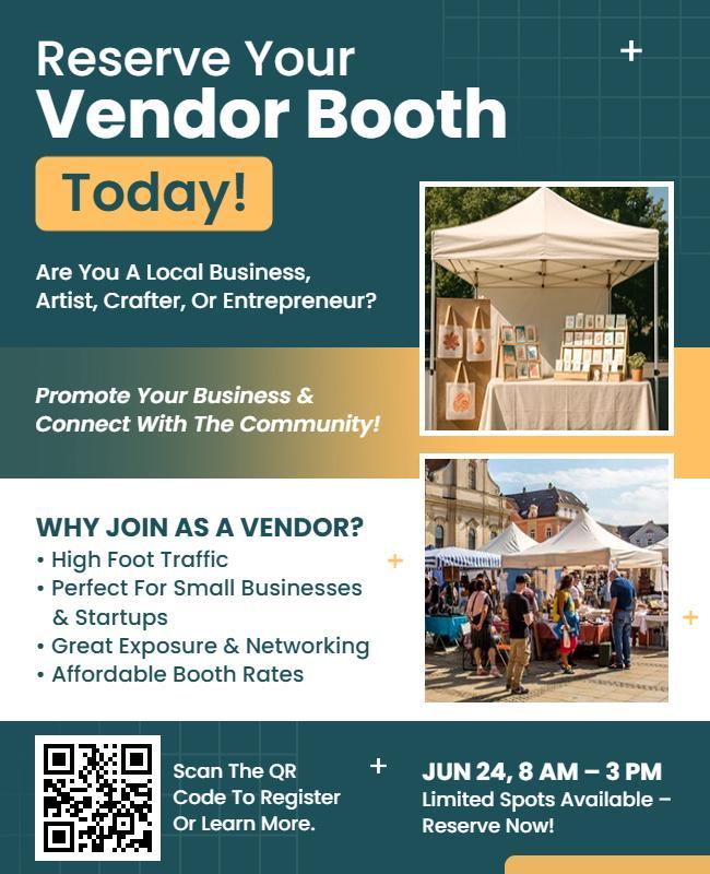 Community Market Vendor Booth Reservation Flyer Template