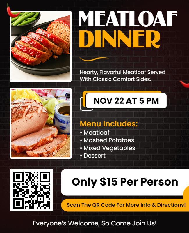 Community Meatloaf Dinner Flyer Template