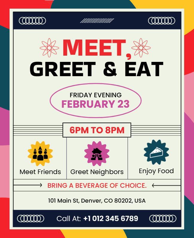 Community Meet and Greet Event Flyer Template