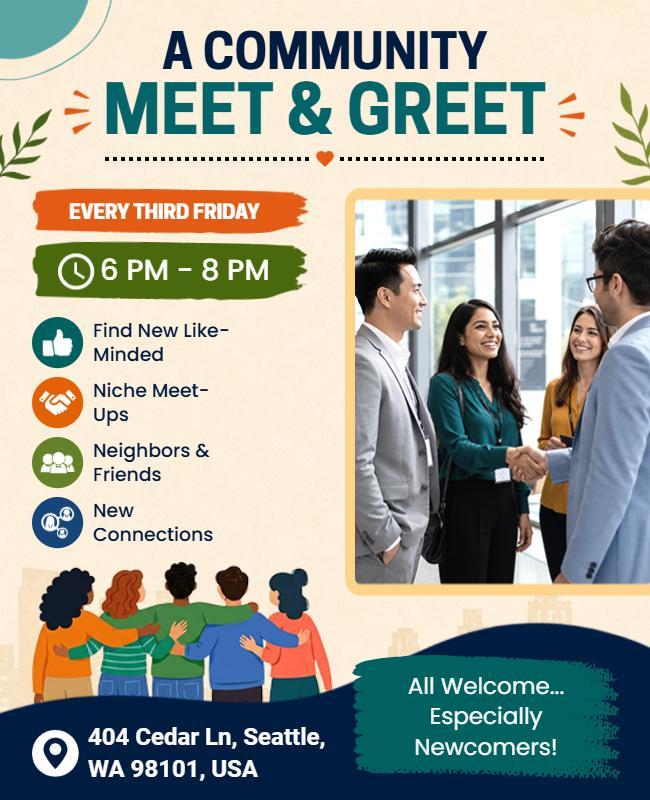 Community Meet and Greet Event Poster Template