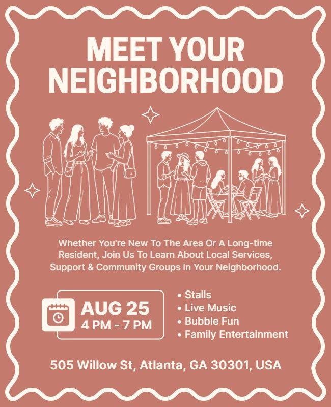 Community Meet Your Neighborhood Event Flyer Template