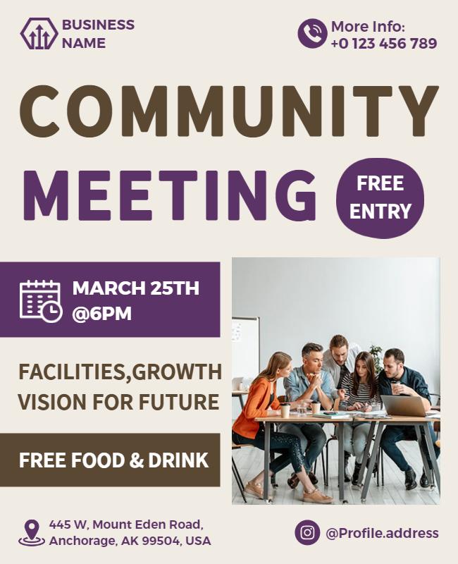 Community Meeting Announcement Flyer Template