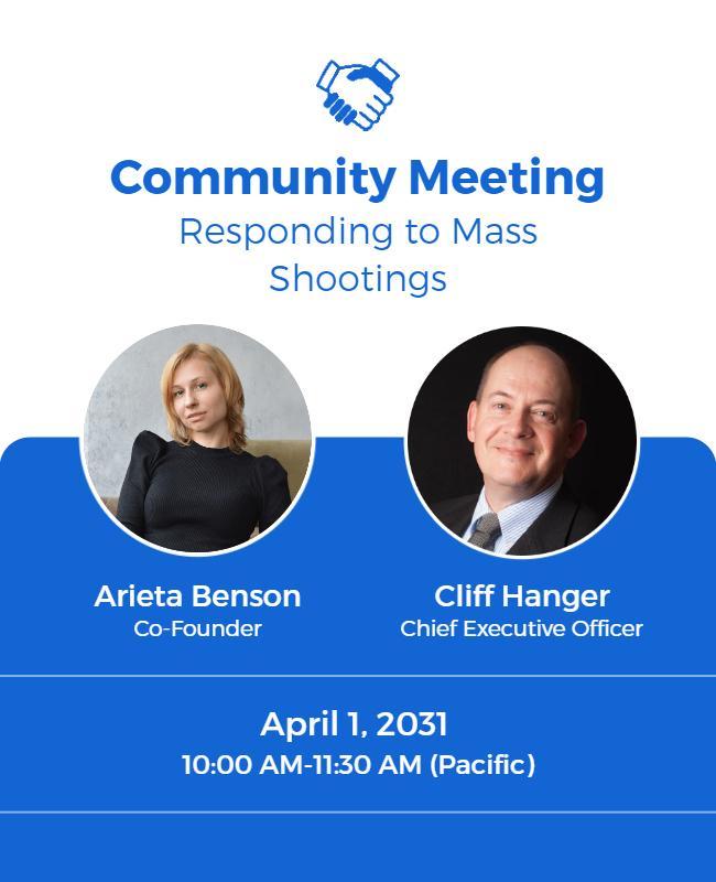 Community Meeting on Mass Shootings Flyer Template