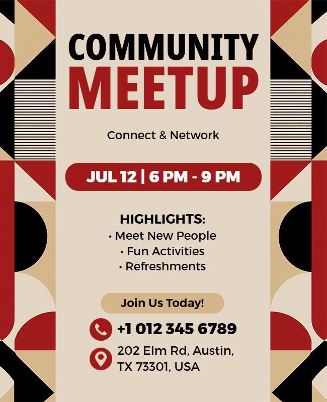 Community Meetup Event Flyer Template