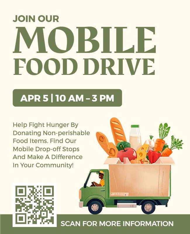 Community Mobile Food Drive Event Flyer Template