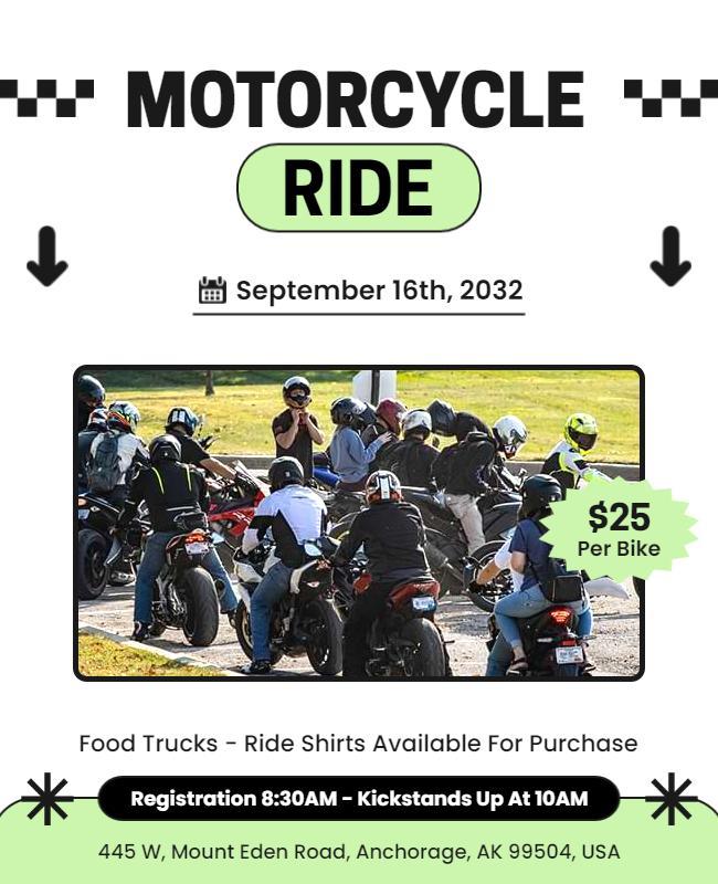 Community Motorcycle Ride Event Flyer Template